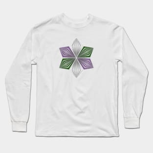 Genderqueer Pride Flag Colored Geometric Starburst Long Sleeve T-Shirt